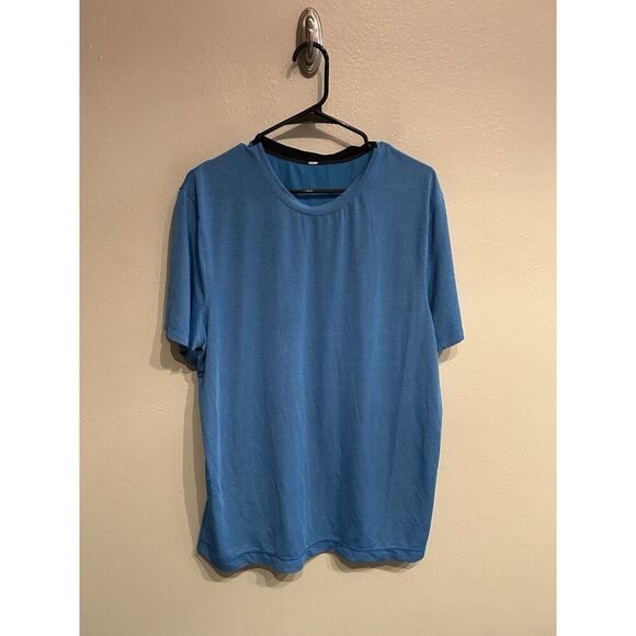 Lululemon Mens Large Light Blue Athletic Shirt Performance Stretch - Picture 1 of 6